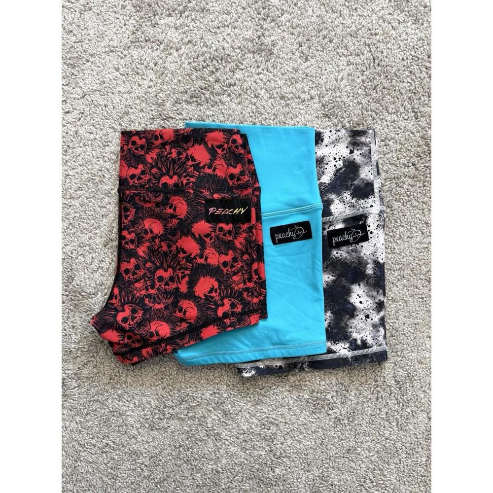 Peachy Athletic Women’s Sz M Workout Shorts Extra Peachy Bundle of (3)